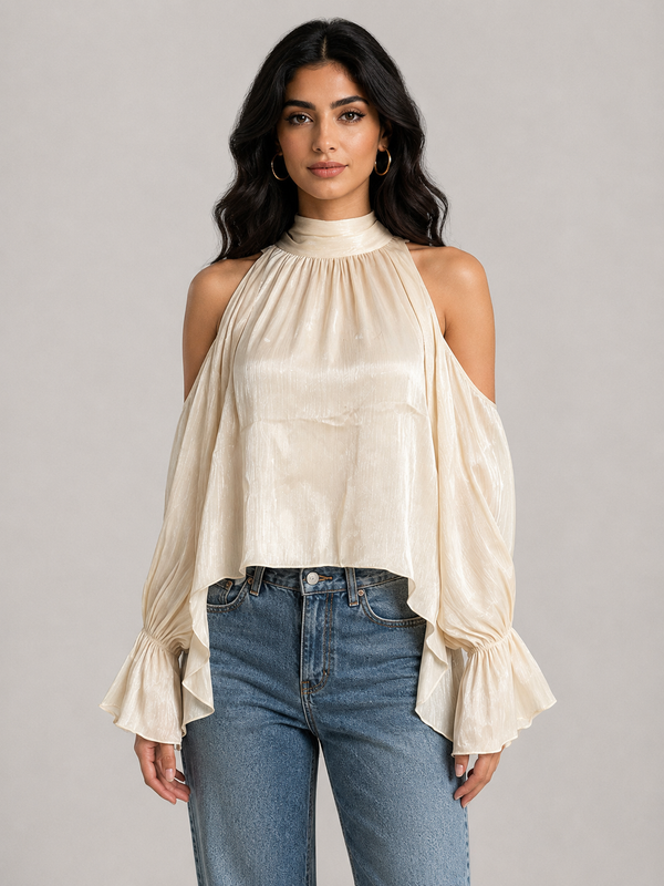 Ivory Muse Halter Blouse